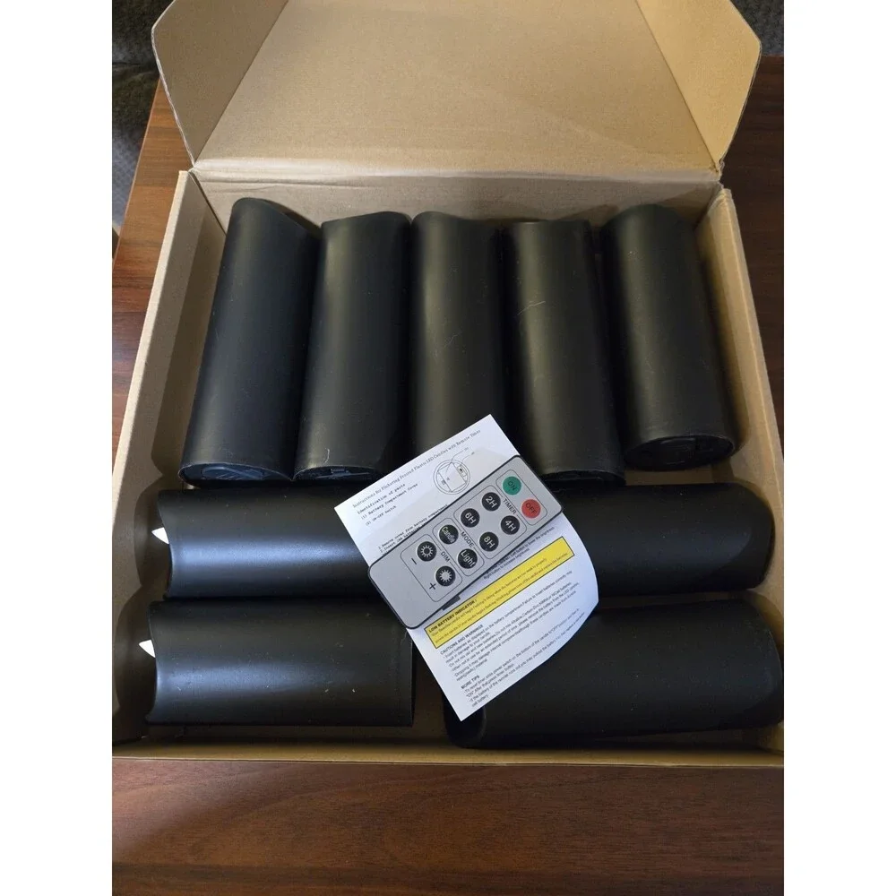 Black flameless candles with remote control